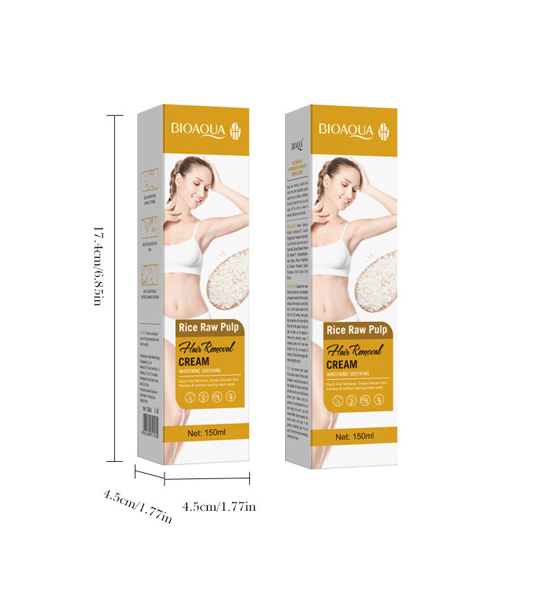 Rice Puree Whitening Hair Removal Cream BIOAOUA Soothing Leg Hair Removal Body Hair Removal Cream Wholesale