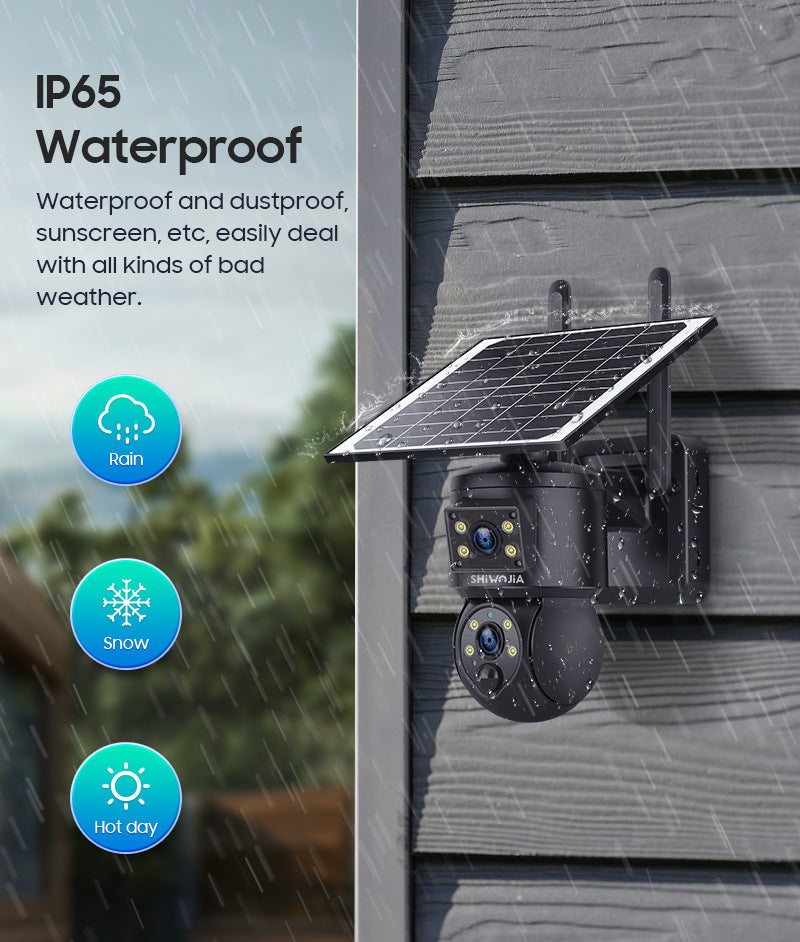 4G Wireless Solar Surveillance Camera Bullet Remote Early Warning6MP HD Night Vision Outdoor Camera