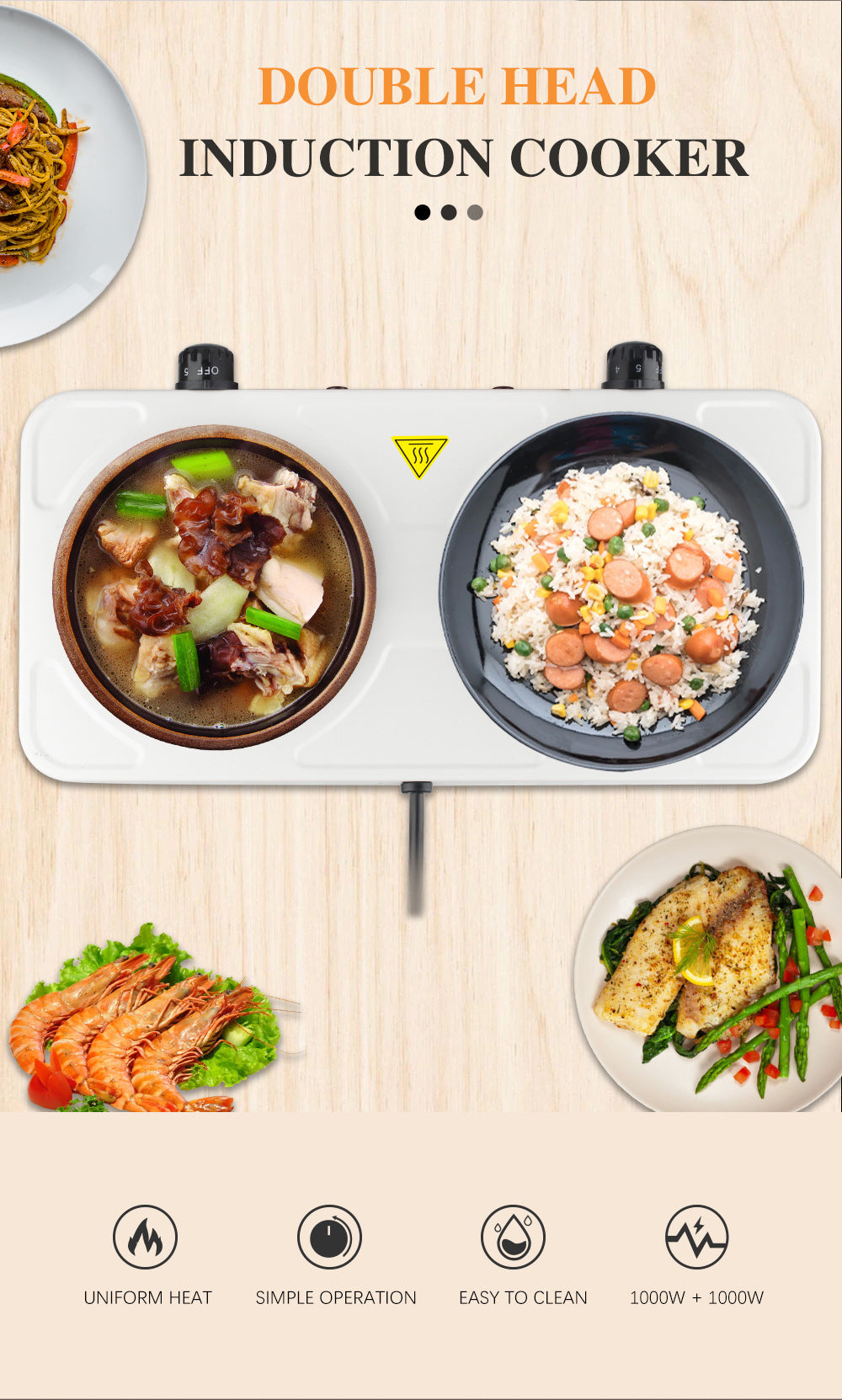 Double-Head Electric Ceramic Stove Small Household Appliance Multi-Functional Cooking Coffee Stove Household Small Electric Stove Wholesale