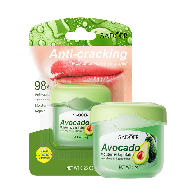 Full English Lip Balm SADOER Honey Hydrating Avocado Anti-Dry Crack Peach Lip Mask  Wholesale