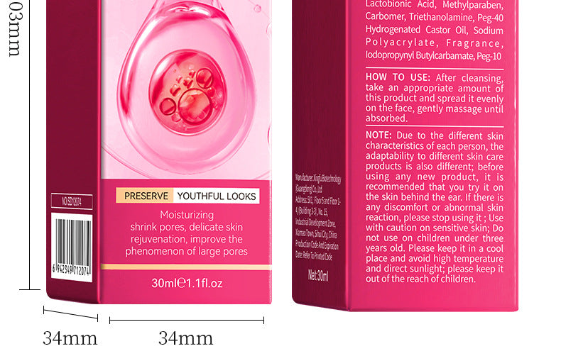 Lactobionic Acid Serum30mlSADOER Moisturizing pore-reducing skin rejuvenation essence cross-border wholesale