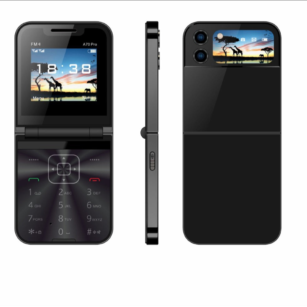 Flip Phone Mini Folding Flip Elderly Button2G Functional Phone Personalized Backup Phone A70PRO