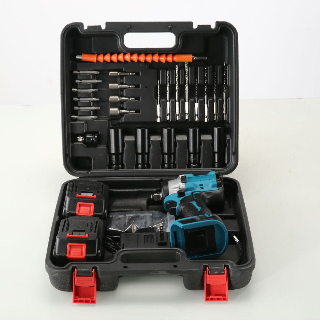 Cordless Electric Tool with Screwdriver Bits, Rechargeable Lithium Battery, High Torque Electric Wrench for Woodworking and Auto Repair