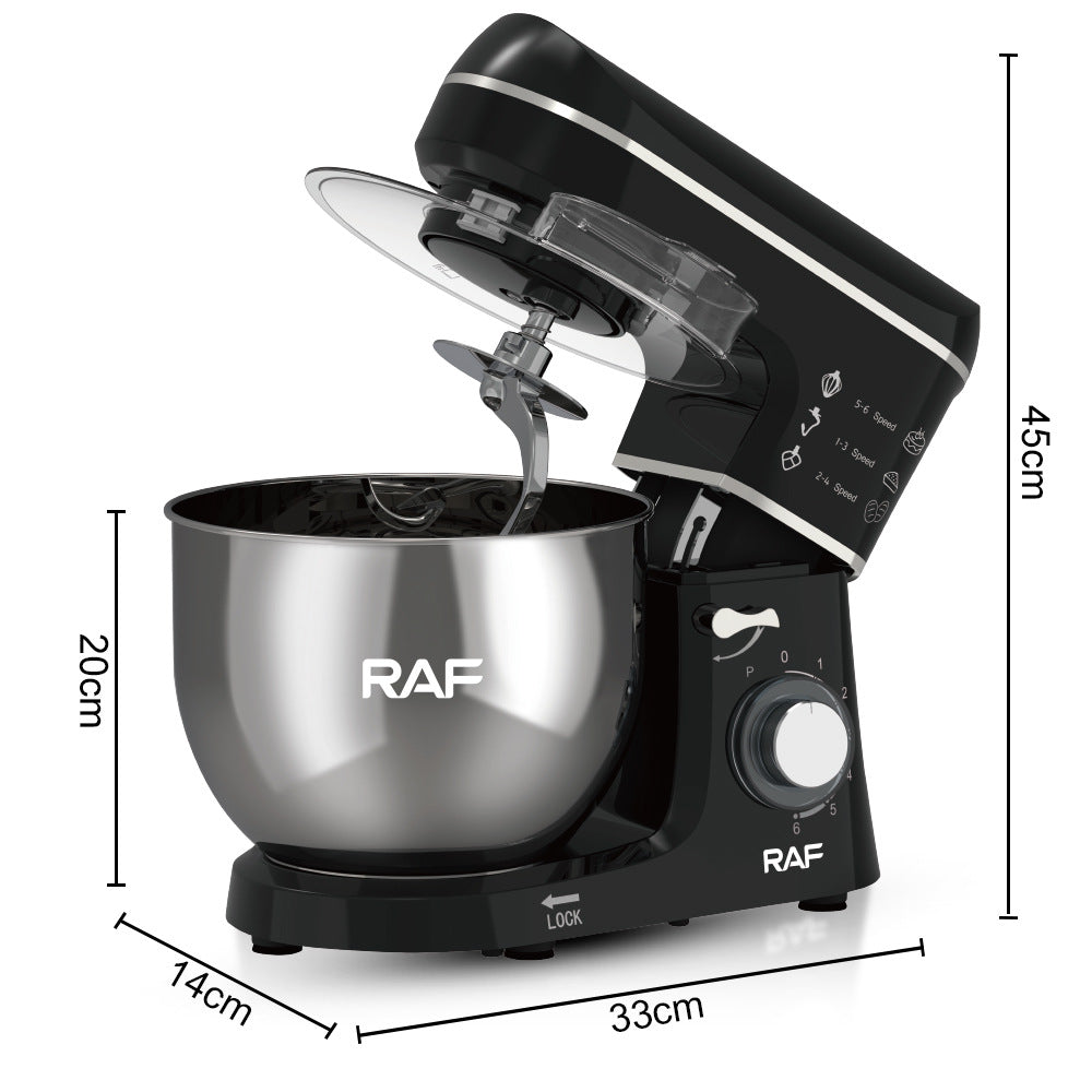 RAF EU Standard Kitchen Machine Stainless Steel Bowl High Power Dough Mixer Egg Beater Mixer Egg Beater