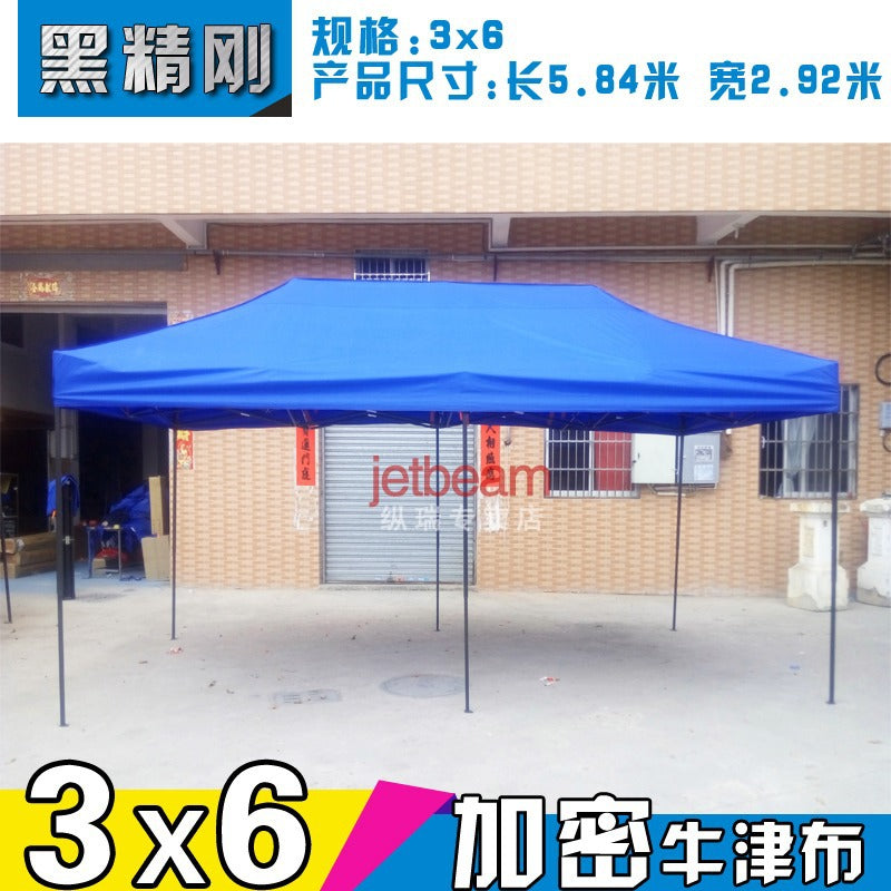 Outdoor Four-Legged Advertising Tent with Printed Text, Retractable Folding Sunshade Large Umbrella, Four-Corner Rainproof and Sunproof Shelter for Stall Use