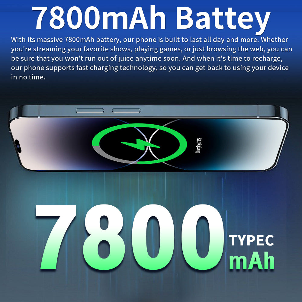 New i15Mobile Phone Overseas Mobile Phone Android System Straight Board i15ProMAX16+1T Full Screen