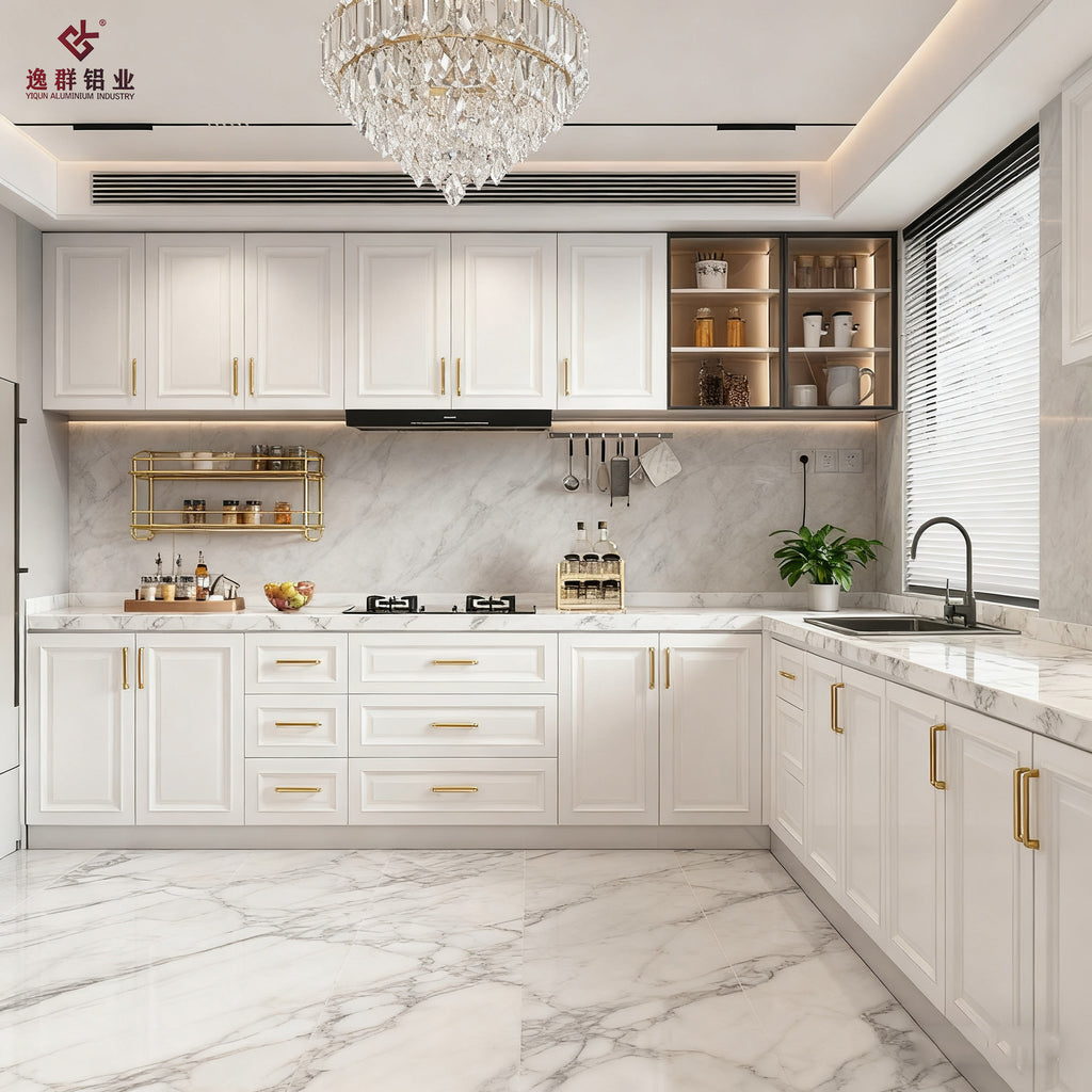 Gas Stove Cabinet Integrated Cabinet Custom Aluminum Alloy Household Modern Simple Kitchen Stove Storage Cabinet Customization