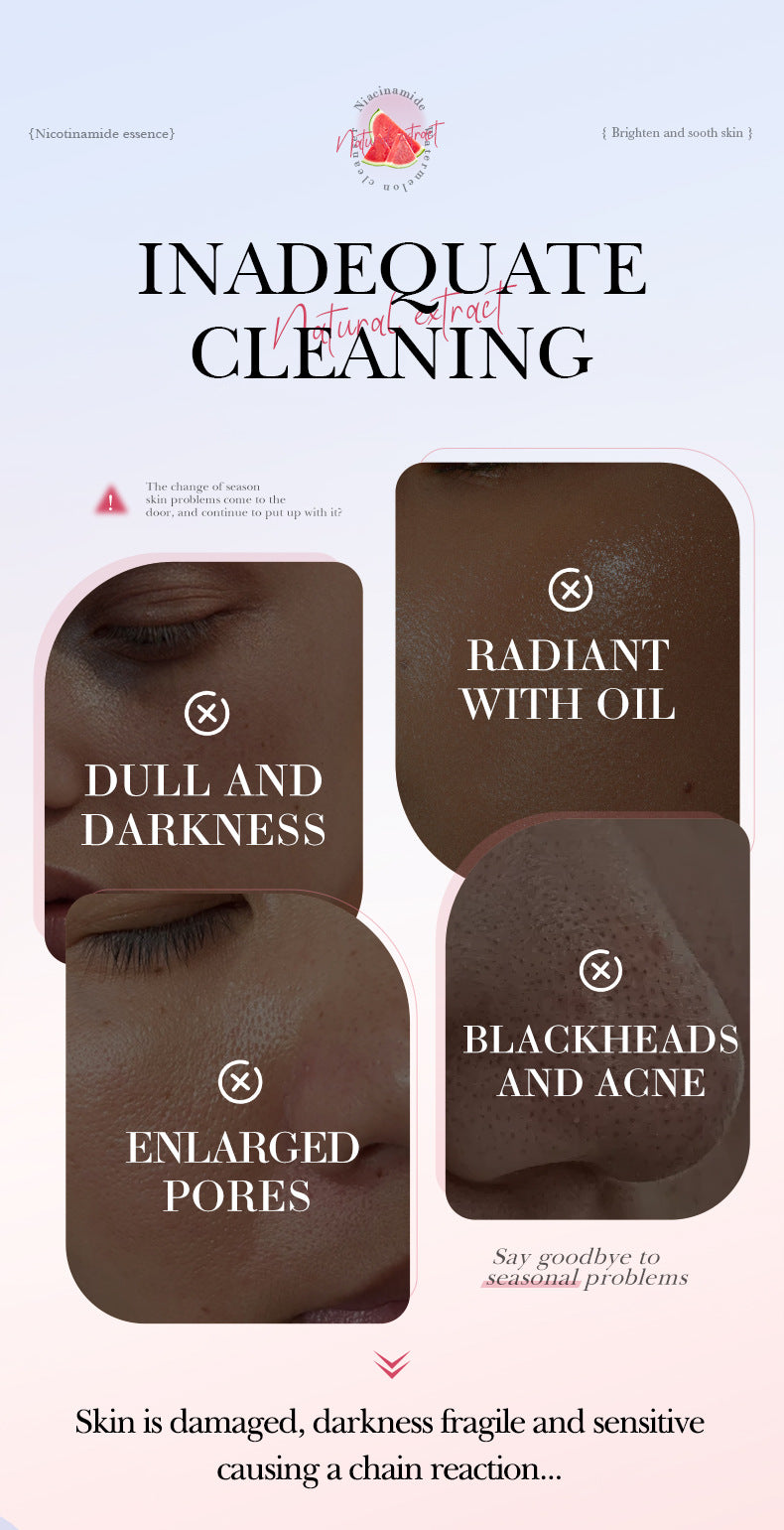 Niacinamide Watermelon Facial Cleanser SADOER Deep Cleansing Facial Cleanser Cross-Border Wholesale