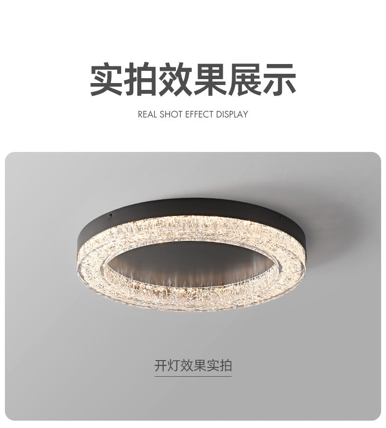 Italian Minimalist Master Bedroom Light led Resin Ceiling Lamp Modern Minimalist High-End Light Luxury Crystal Ice Crack Living Room Lamp