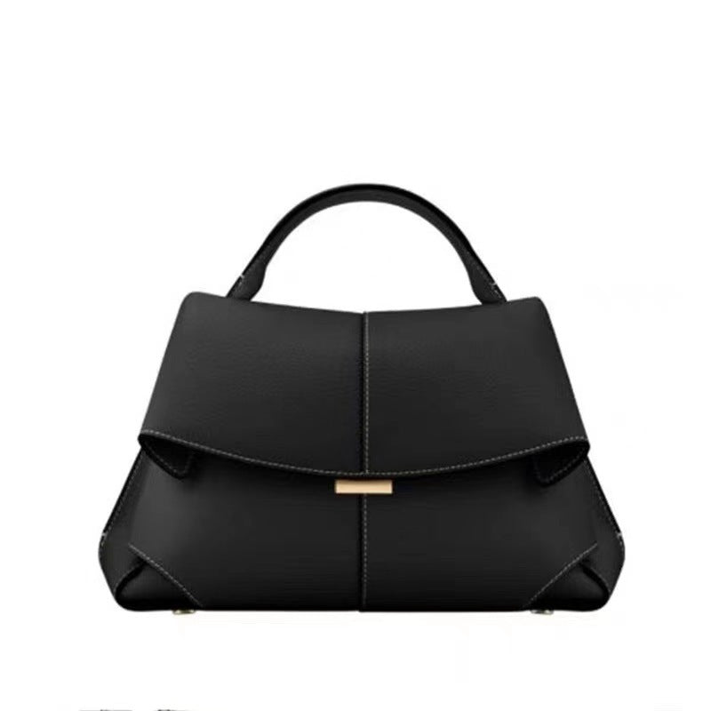 European and American Retro Smile Bag French Bolingin Niche Genuine Leather Women's Bag High-end Wrinkle Handbag Crossbody Bag
