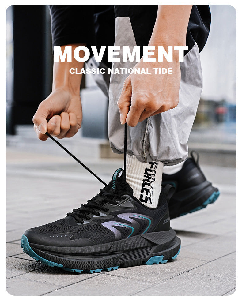 Men's Shoes New2025Mesh Breathable Running Shoes Anti-Slip Shock Absorption Lightweight Soft Sole Sports Shoes Manufacturer Wholesale