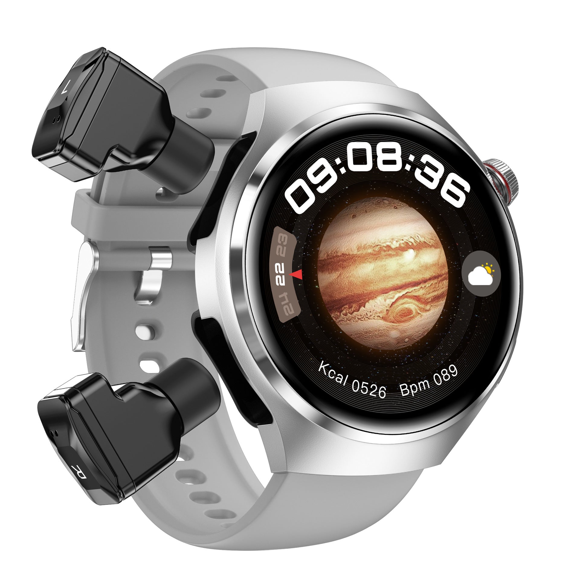 DK56Smart Watch1.52inch Bluetooth Call True Heart Rate Pedometer Sleep Monitoring Hidden Earphones Sports