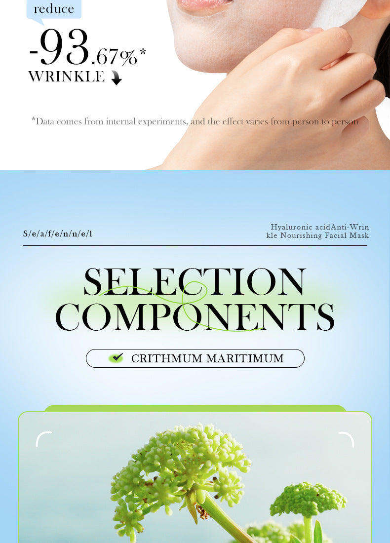 Sea Fennel Hyaluronic Acid Mask25ml  BIOAOUA Hydrating, Moisturizing, and Nourishing Cross-Border Wholesale