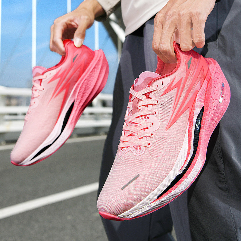 Fashion Four Seasons New Popcorn Carbon Plate Breathable Couple Running Shoes Comfortable Unisex Sports Shoes