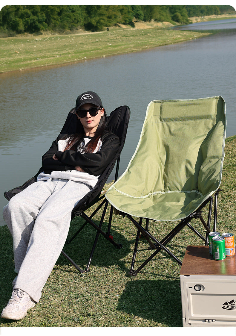 Camping Folding Chair Heightened Moon Chair Adjustable Chair Outdoor Recliner Fishing Picnic High Back Stable