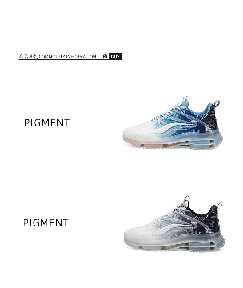 Men's Sports Shoes Spring and Autumn Ice Silk Hot Style Air Cushion Shock Absorption Trendy Men's Shoes Youth Running Shoes Student Casual Running Shoes