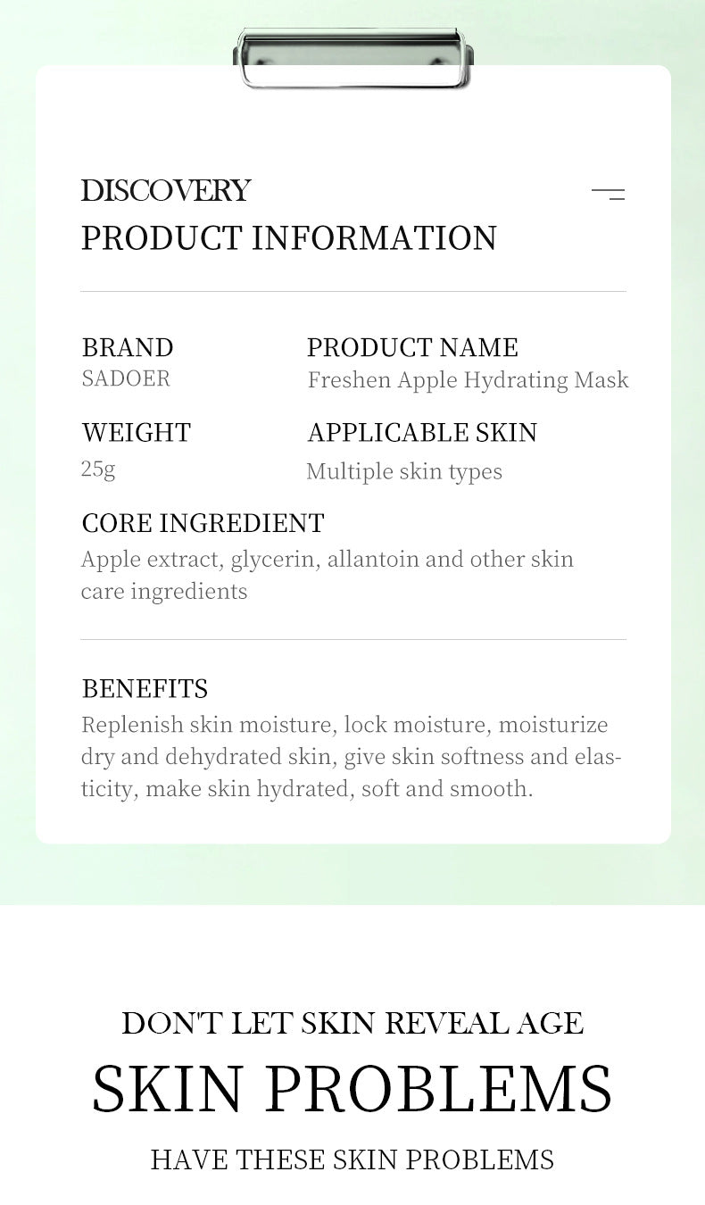 Fruit Mask SADOER Avocado Rose Hydrating Moisturizing Tablets Cross-border Foreign Trade Skincare Wholesale