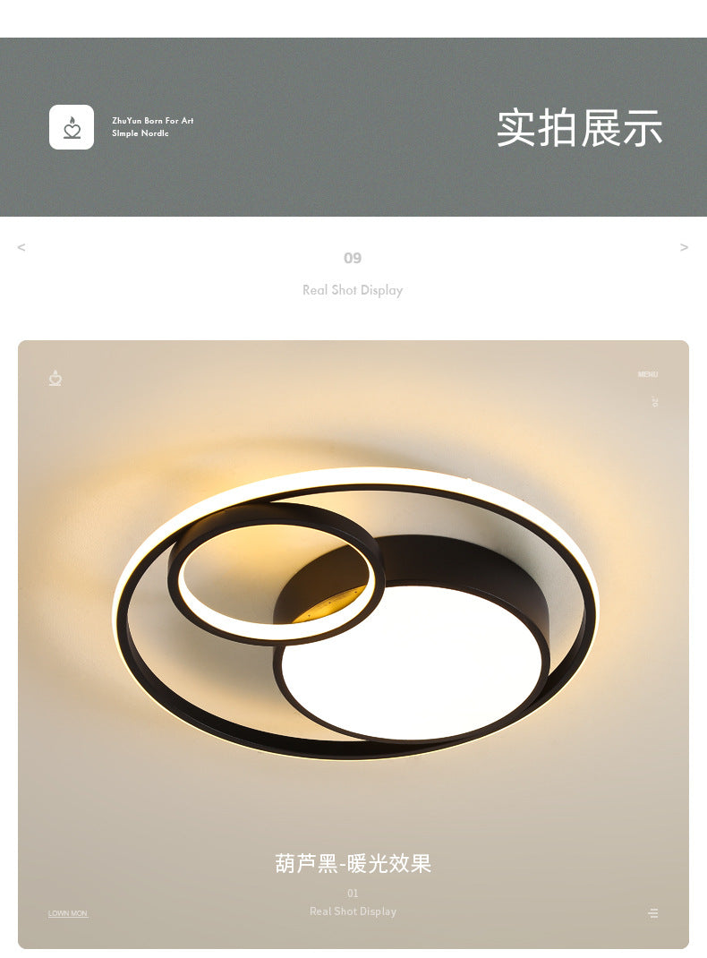 Master bedroom lamp ceiling lamp round room lamp simple modern home use led Nordic Style Study Lamp Cozy and Romantic