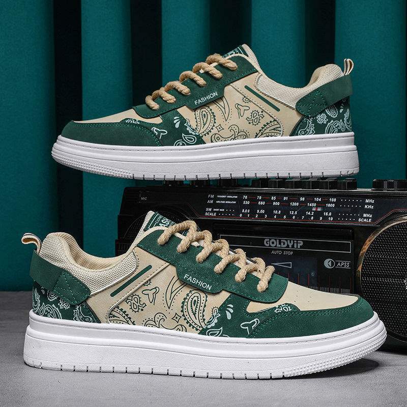 Spring Summer Men's Shoes New Thick-Soled Sneakers Versatile Shoes for Men and Middle School Students Trendy Dad Shoes White