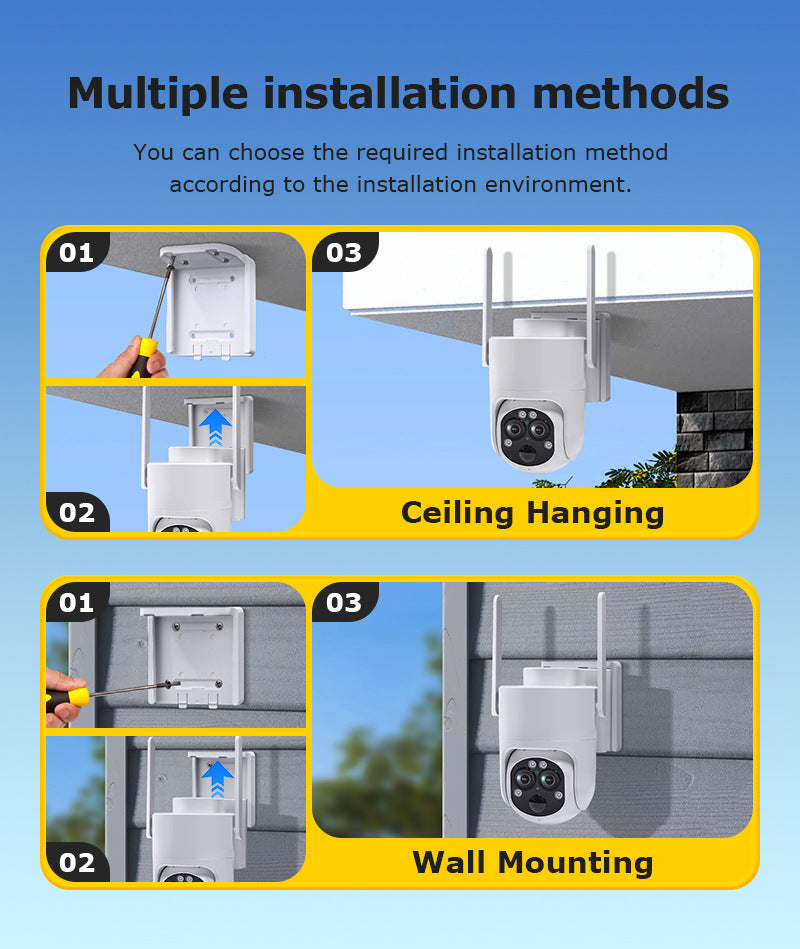 Exclusive Supply4G Solar Camera Outdoor Binocular Dome Camera 12High Zoom Low Power Consumption Manufacturer Direct Wholesale