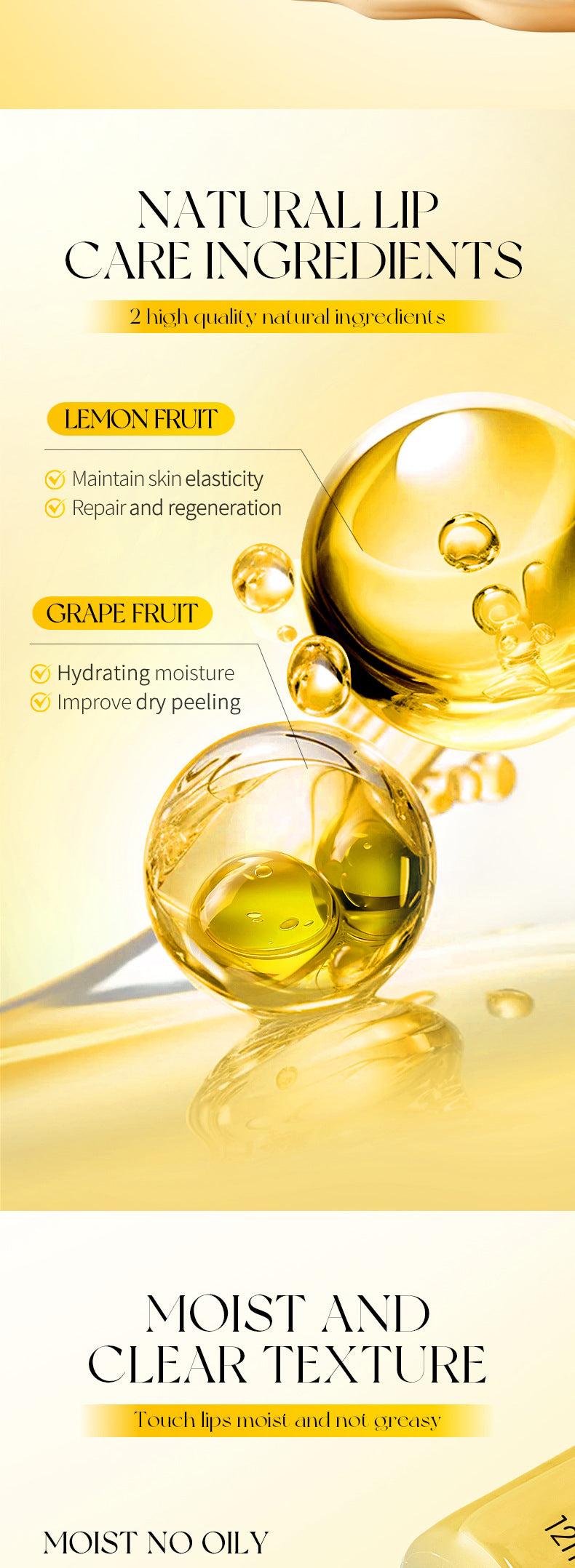 Moisturizing and Glossy Lip Oil Set SADOER Avocado Grape Lemon Lip Balm Cross-Border Wholesale