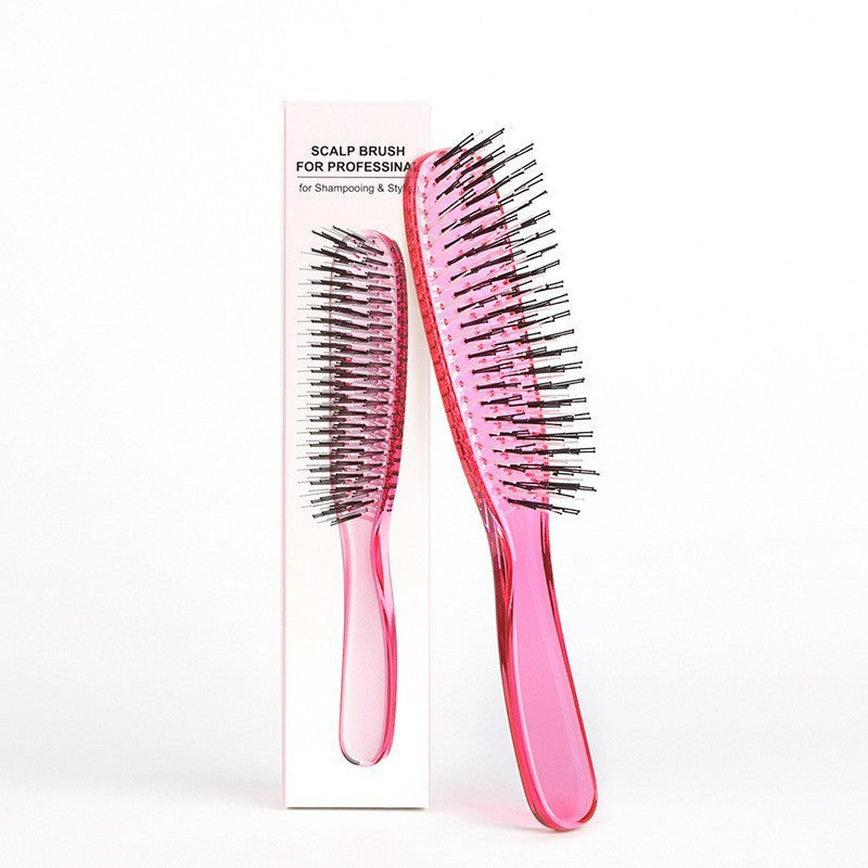 Cross-Border Meridian Fluffy Scalp Cleaning Care Comb High Low Comb Teeth Dry Wet Dual-Use Smooth Hair Fine Needle Electroplated Massage Comb