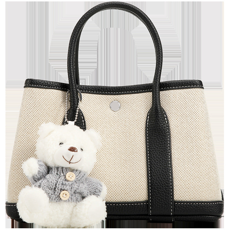 High-end Fashion Handheld Bucket Bag for Women Korean Style New Versatile Trendy Canvas Tote Bag Niche Casual Crossbody Bag