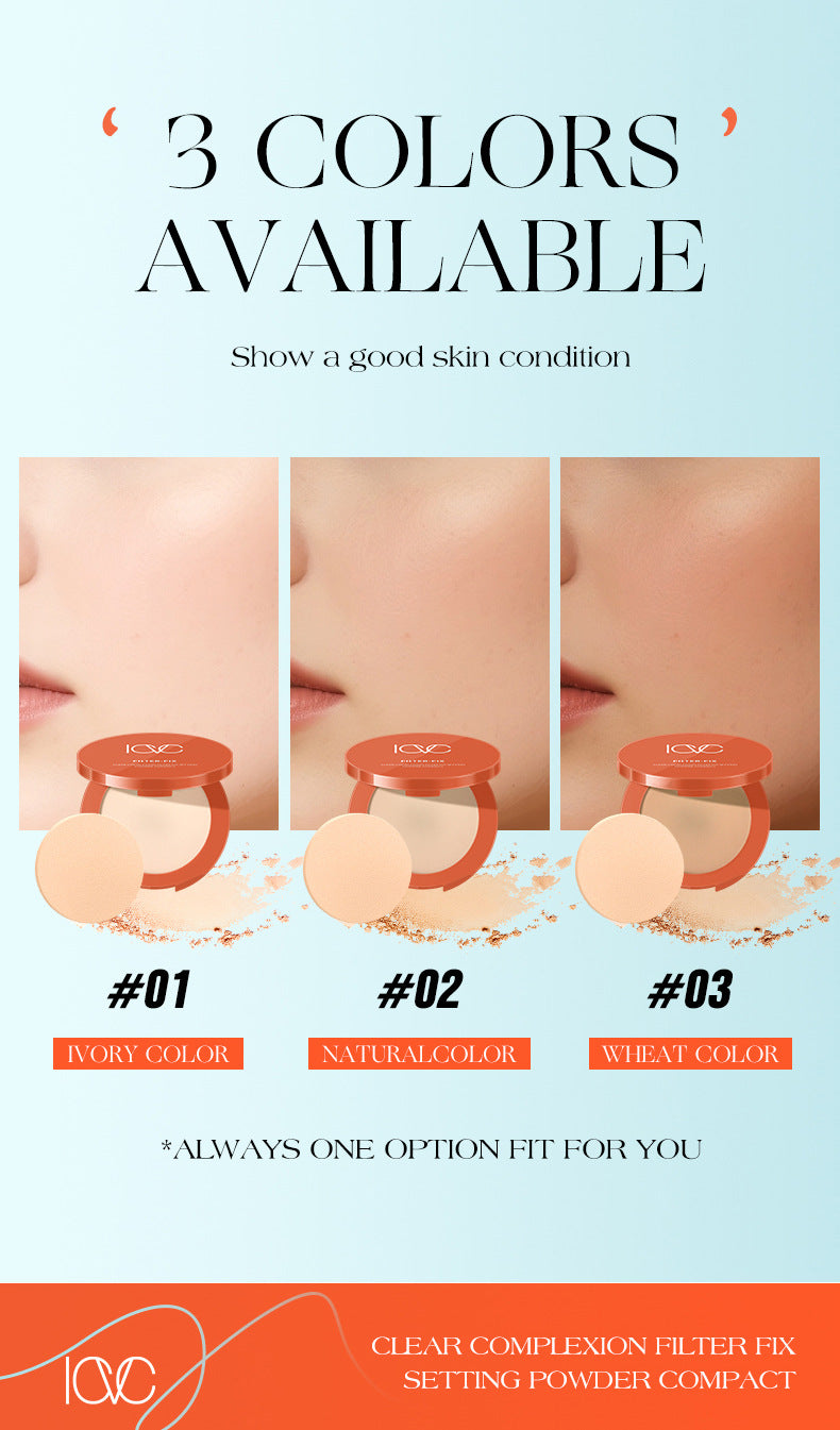 ICVC#1203Nude Powder Setting Powder15g Comes with Puff and Makeup Mirror Version Beauty