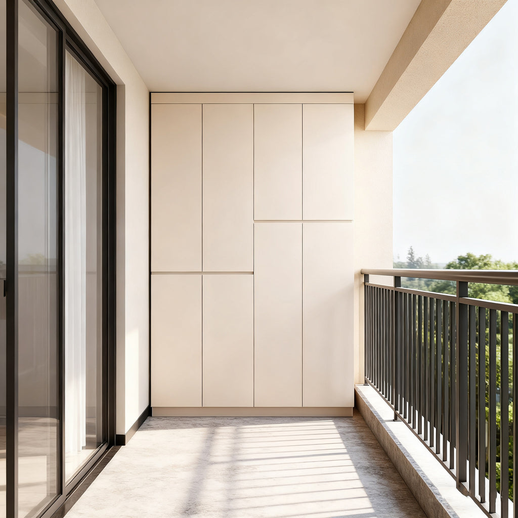 Whole House Custom Honeycomb Aluminum Balcony Storage Cabinet Waterproof Sunproof Aluminum Alloy Storage Integrated Cabinet Source Manufacturer