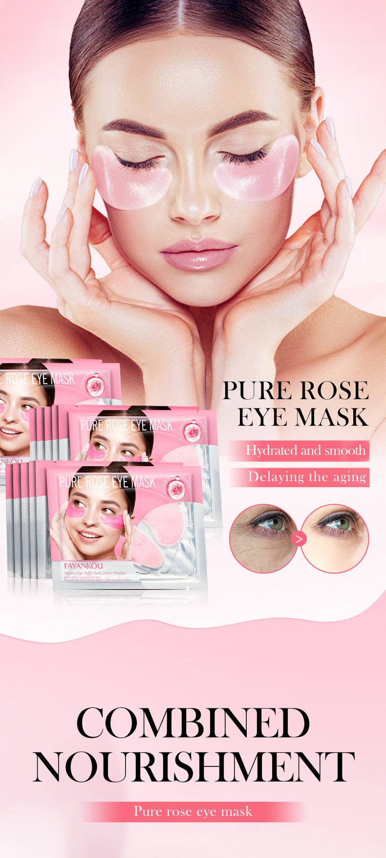 Eye Mask7.9g FAYANKOU24K Golden Aloe Vera Hydrating Nourishing Eye Mask Cross-Border Wholesale