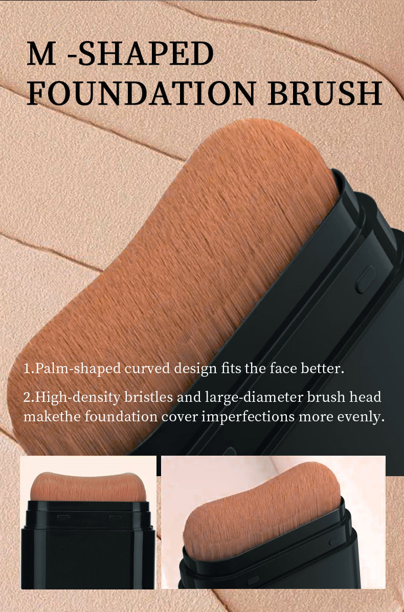 Makeup Concealer Long-lasting Foundation Puff Brush+Solid Foundation Cream 2-in-1 Edition