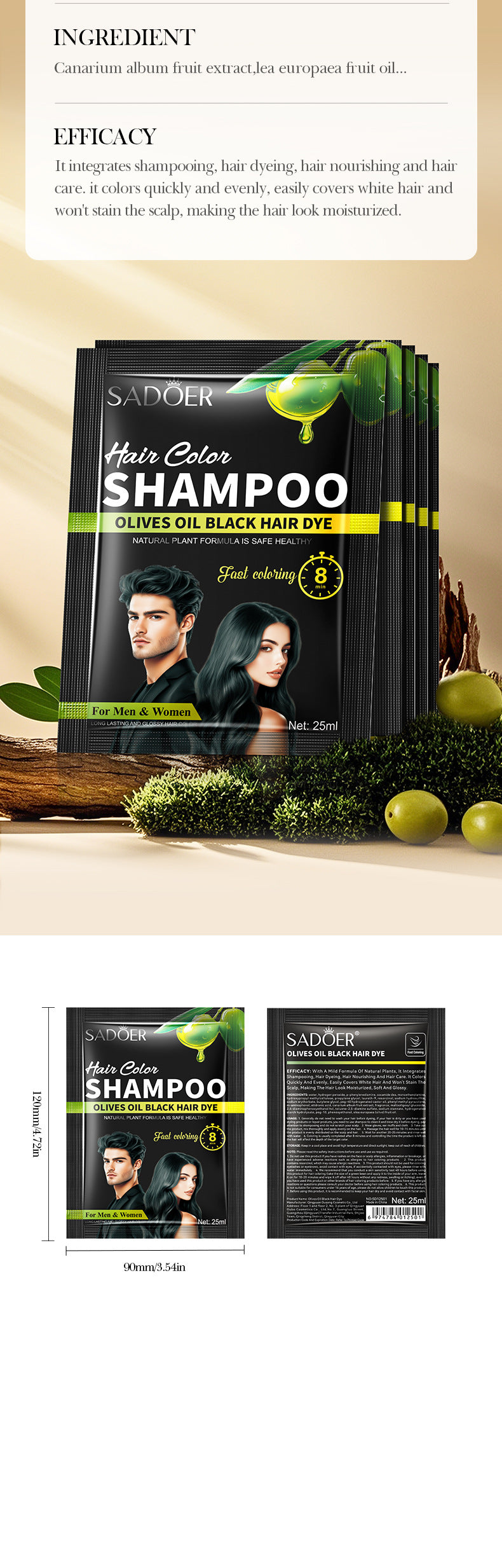 Cross-border Hair Conditioner Tablets25ml Olive Oil Plant Extract Moisturizing Dye Tablets Export Manufacturer Cross-Border