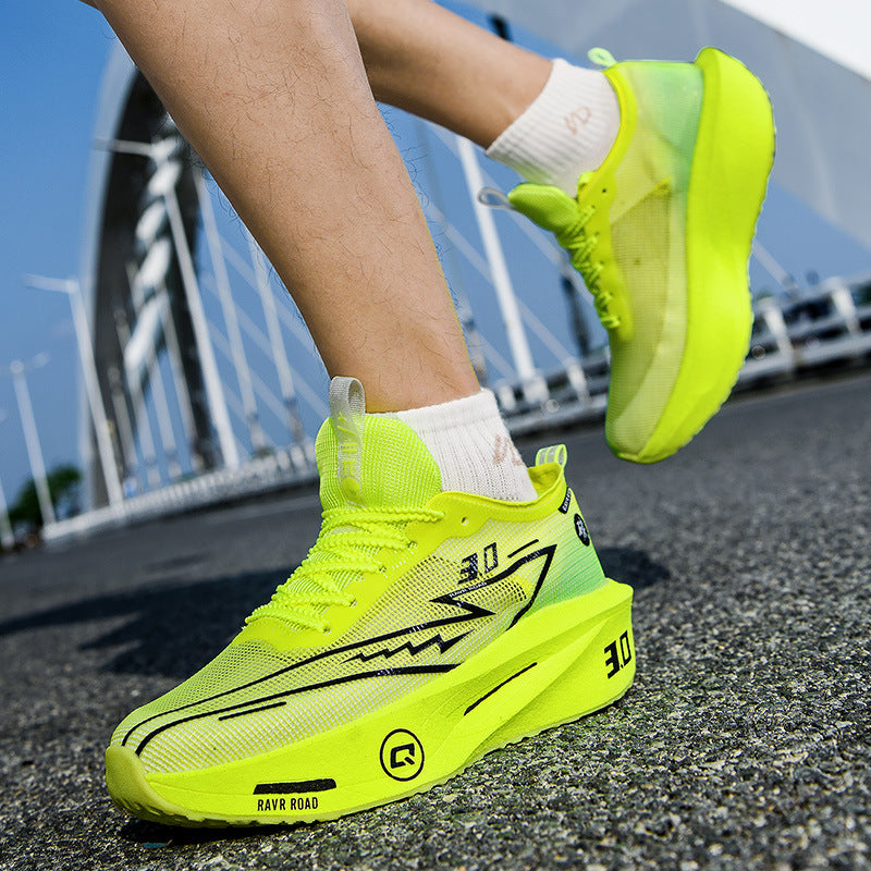 2025New Fashionable Casual Breathable Comfortable Running Shoes with Real Carbon Plate High Elasticity Shock Absorption for Student Training Sports Shoes