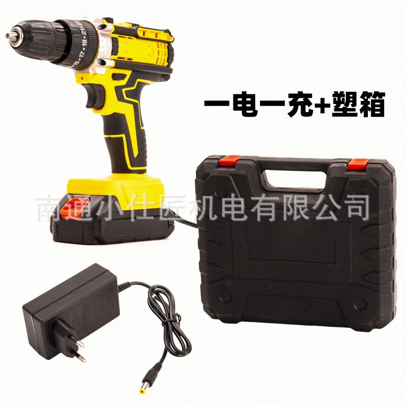 One Battery One Charger Cross-Border Export Model Multi-Functional Cordless Drill Household Brushless Rechargeable Drill Electric Screwdriver