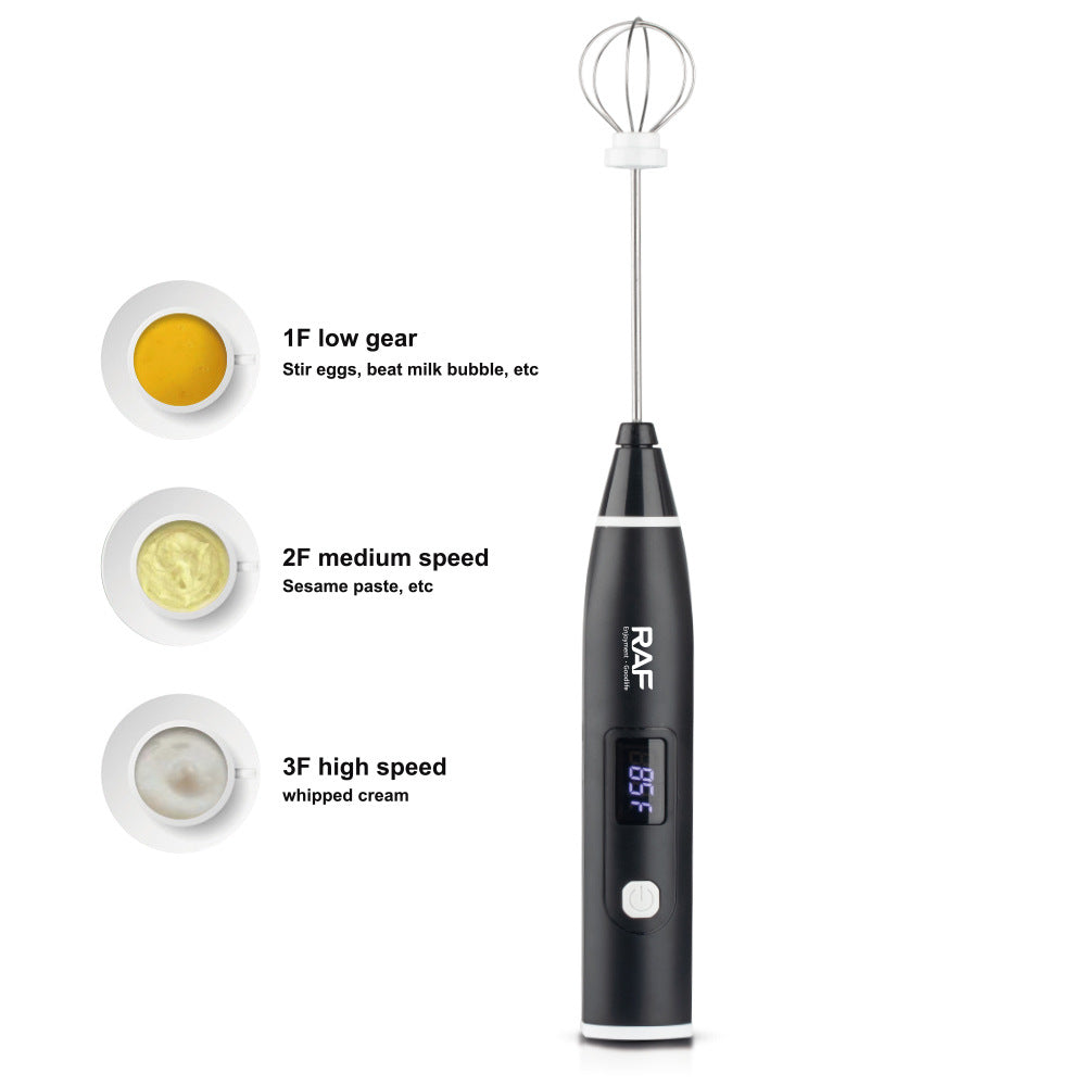 RAF EU Standard Electric Egg Beater Household Handheld Egg Beater Cream Whisk Portable Compact