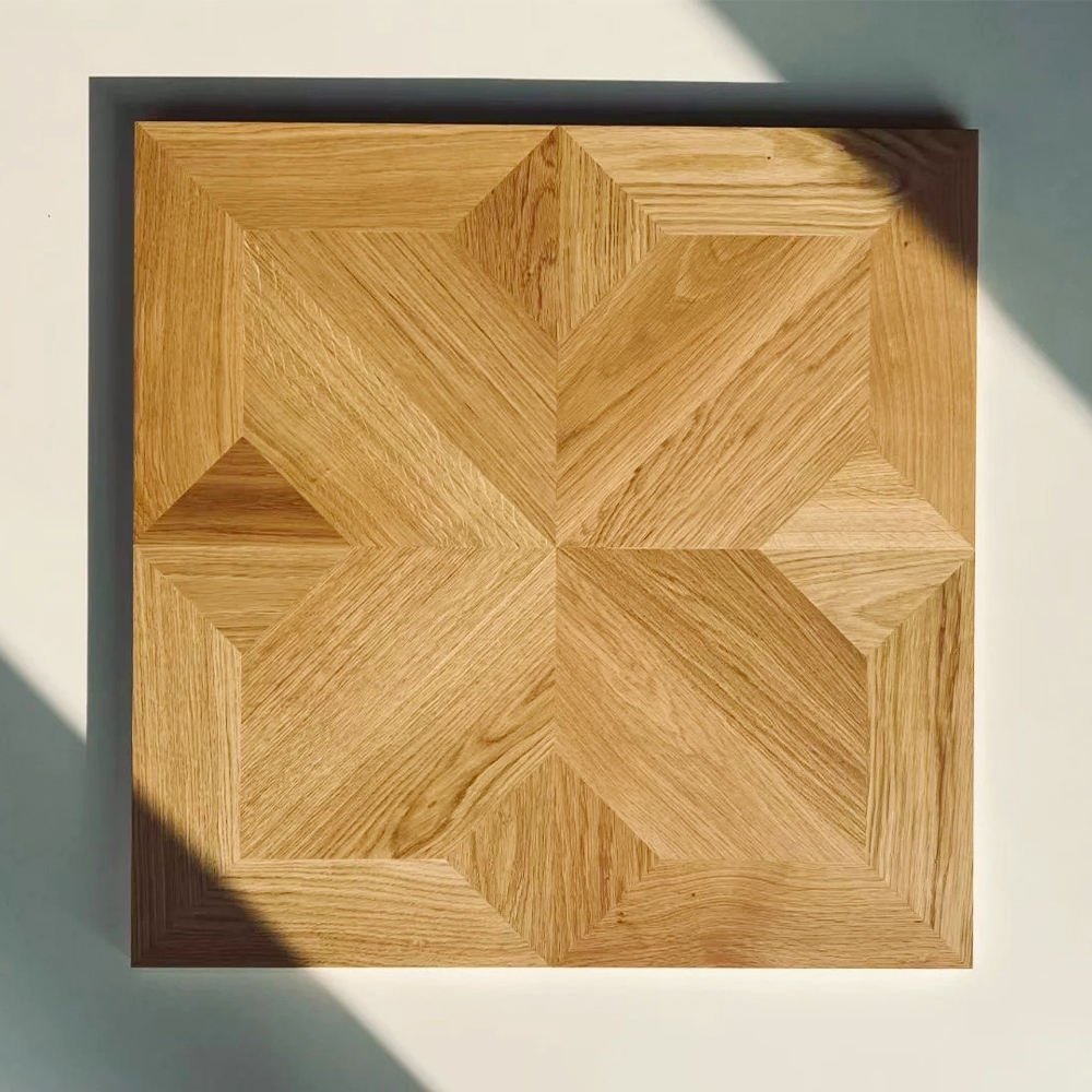 18mm Square Manchurian Ash Engineered Parquet Flooring Custom Hardwood Decorative Tiles for Living Room Outdoor Use Waterproof