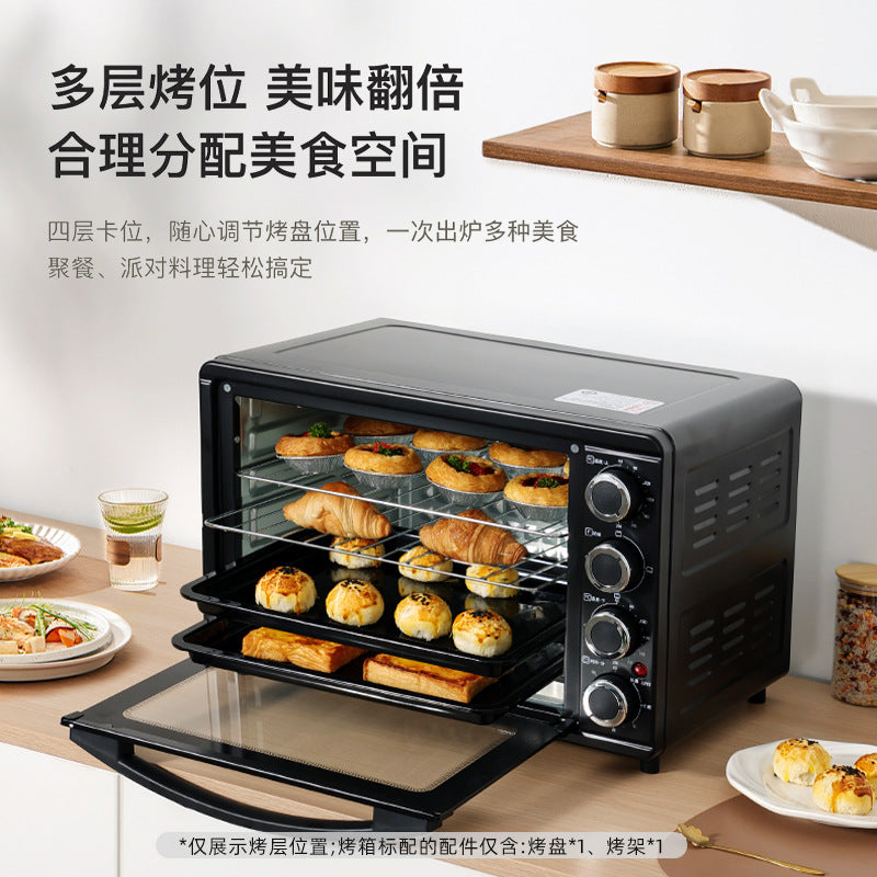 32L Electric Oven Household Mini Multi-Functional Baking Pizza Cake Multi-Functional Large Capacity Oven Roast Chicken