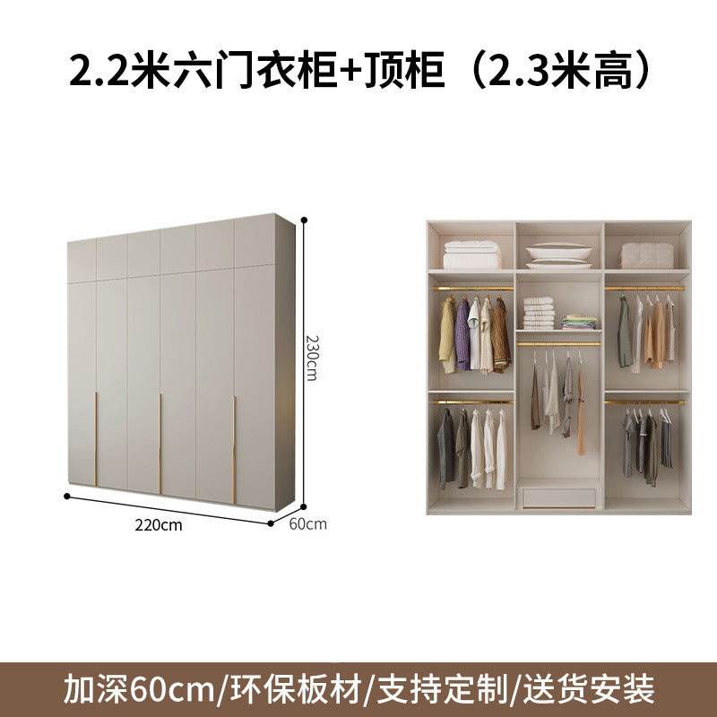 One-Door to Ceiling Heightened Solid Wood Wardrobe for Home Bedroom, Double Door Simple Assembly Cabinet, European Pine Board Storage Cabinet, Wardrobe