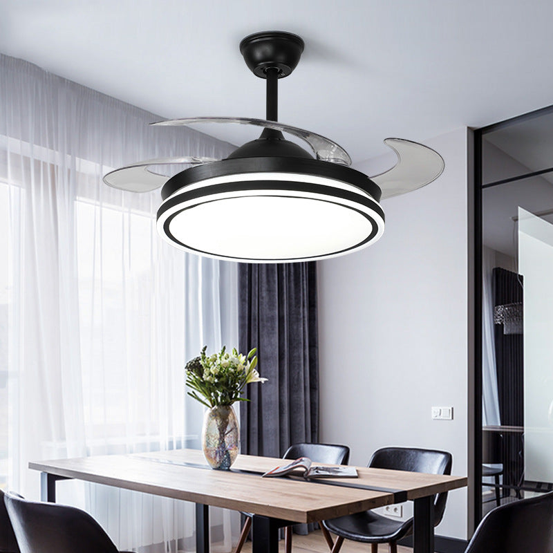 Invisible Fan Light Nordic Ceiling Fan Light High Wind Power Living Room Dining Room Bedroom Ceiling Mounted Variable Frequency Electric Fan Ceiling Light Integrated