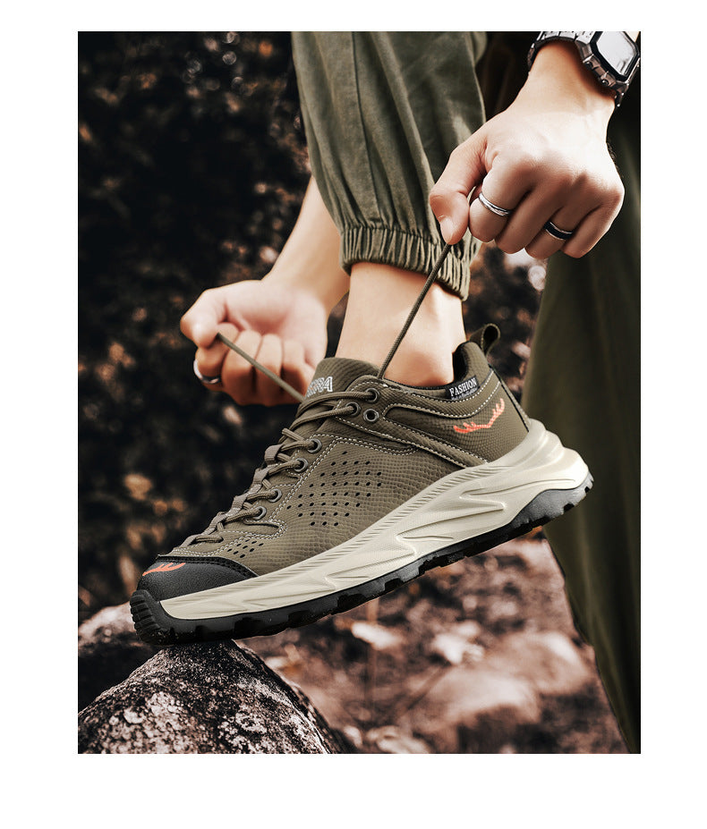 New Thick-Soled Height-Increasing Hong Kong Style Dad Shoes Trendy Retro Outdoor Non-Slip Hiking Shoes Sports Casual Shoes Men's Shoes