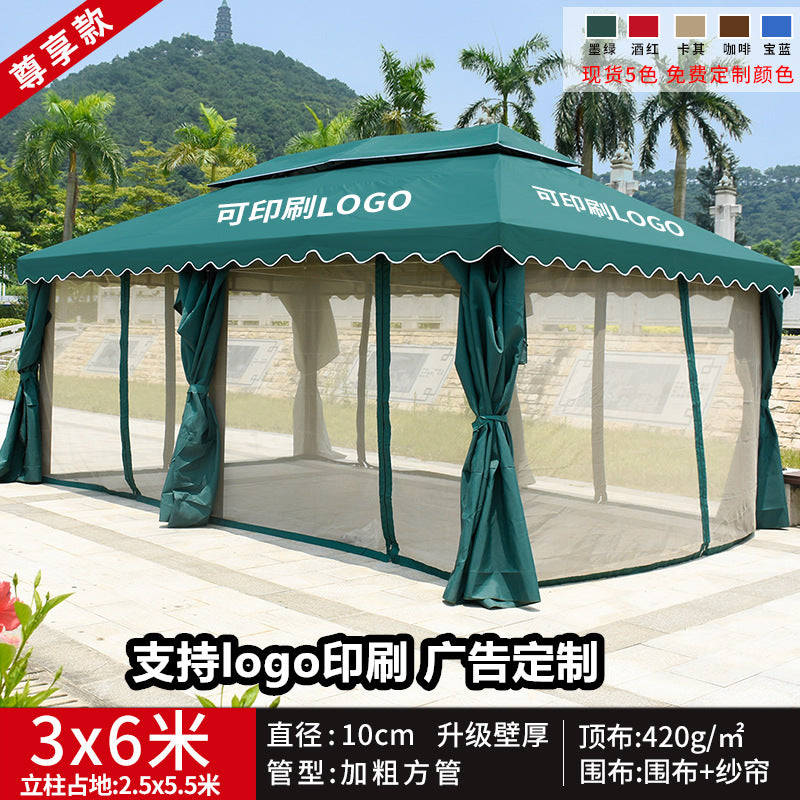 Outdoor Sunshade Canopy Rain Shelter Courtyard Garden Villa Four-legged Pavilion Advertising Event Large Roman Tent Umbrella Wholesale