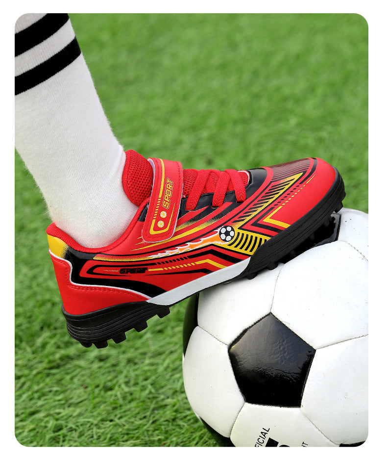 Professional Boys' Lightweight Breathable Training Shoes with Velcro for Primary and Secondary School Students2025Fashion Trendy Short Spike Sneakers