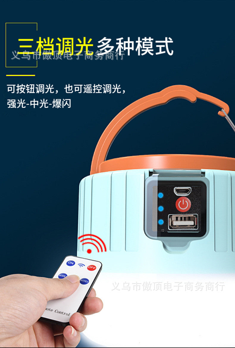 Multifunctional Solar Charging Remote Control Emergency Light Bulb Camping Light Tent Light Night Market Light Mobile Lighting