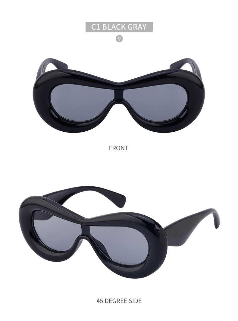 Europe and America Y2K Sunglasses for Women Trendy One-Piece Sunglasses Party Quirky Street Style Fashion Women's Glasses Wholesale