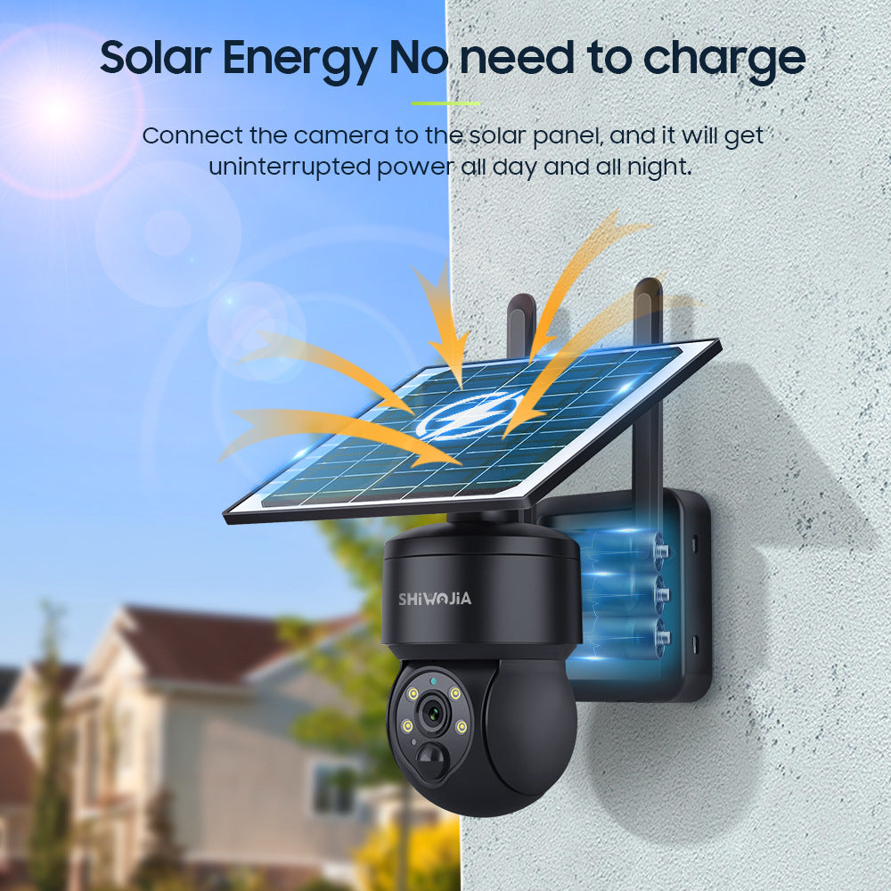 4G Solar HD400Megapixel outdoor courtyard surveillance camera with infrared night vision PIR Detection