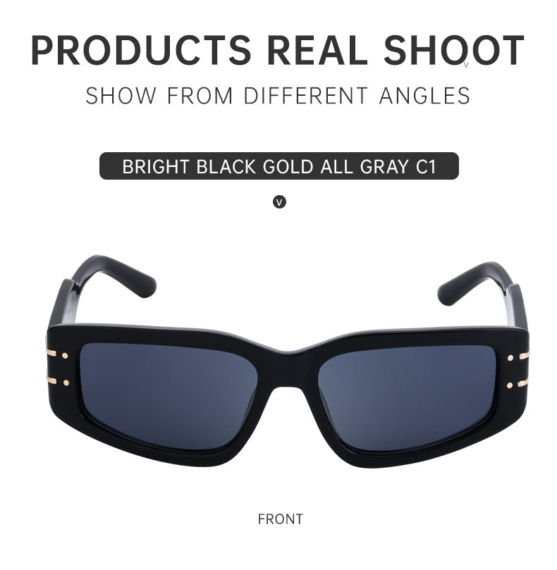 Fashion Square Frame Sunglasses for Women, Sun Protection, High-End European and American Style Small Frame Glasses Wholesale sunglasses Sunglasses