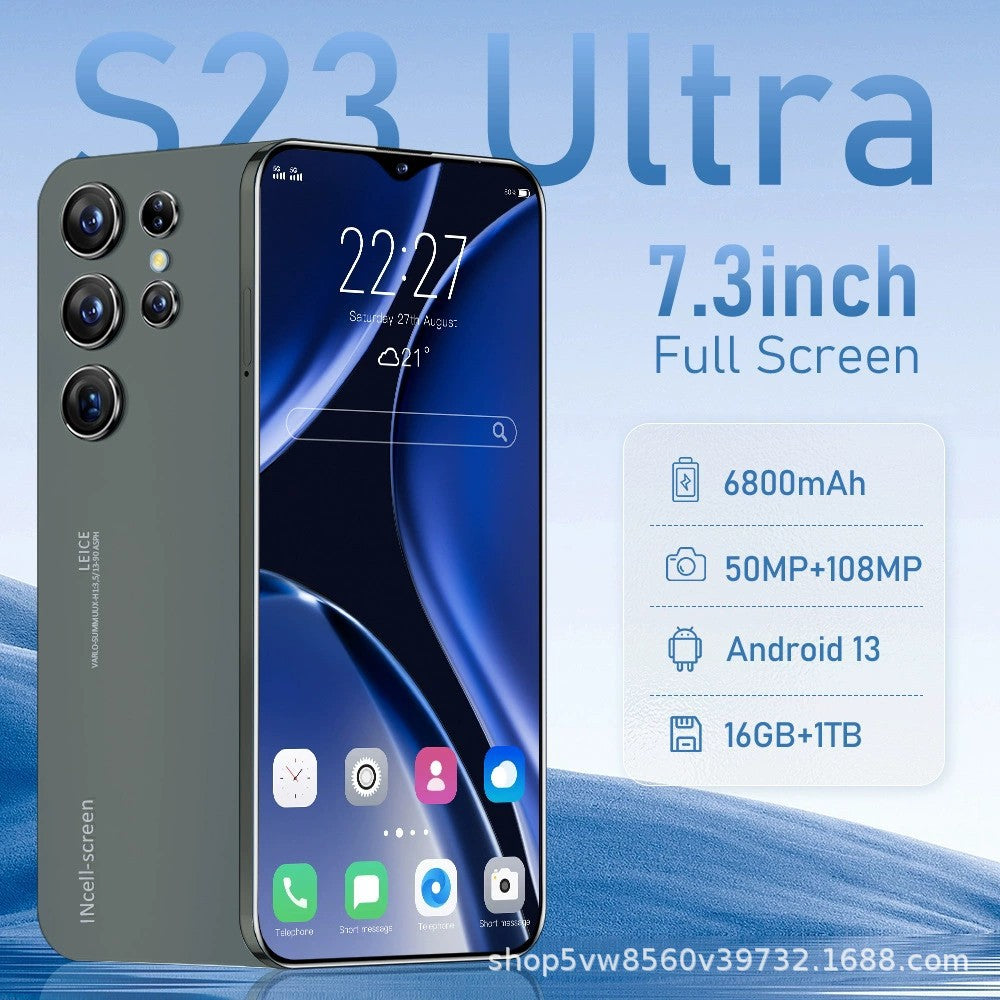 Mobile Phone Inch Straight Board Large Battery1TB Android13System European and American Version16+1TS23Ultra Large Battery Long Battery Life