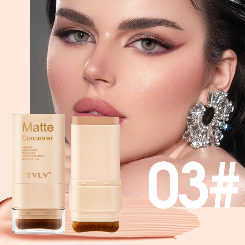 TK Specialized Flawless Dual-Head Eraser Foundation Stick Water Glossy Skin Concealer Long-Lasting with Brush Head Hydrating Makeup Remover
