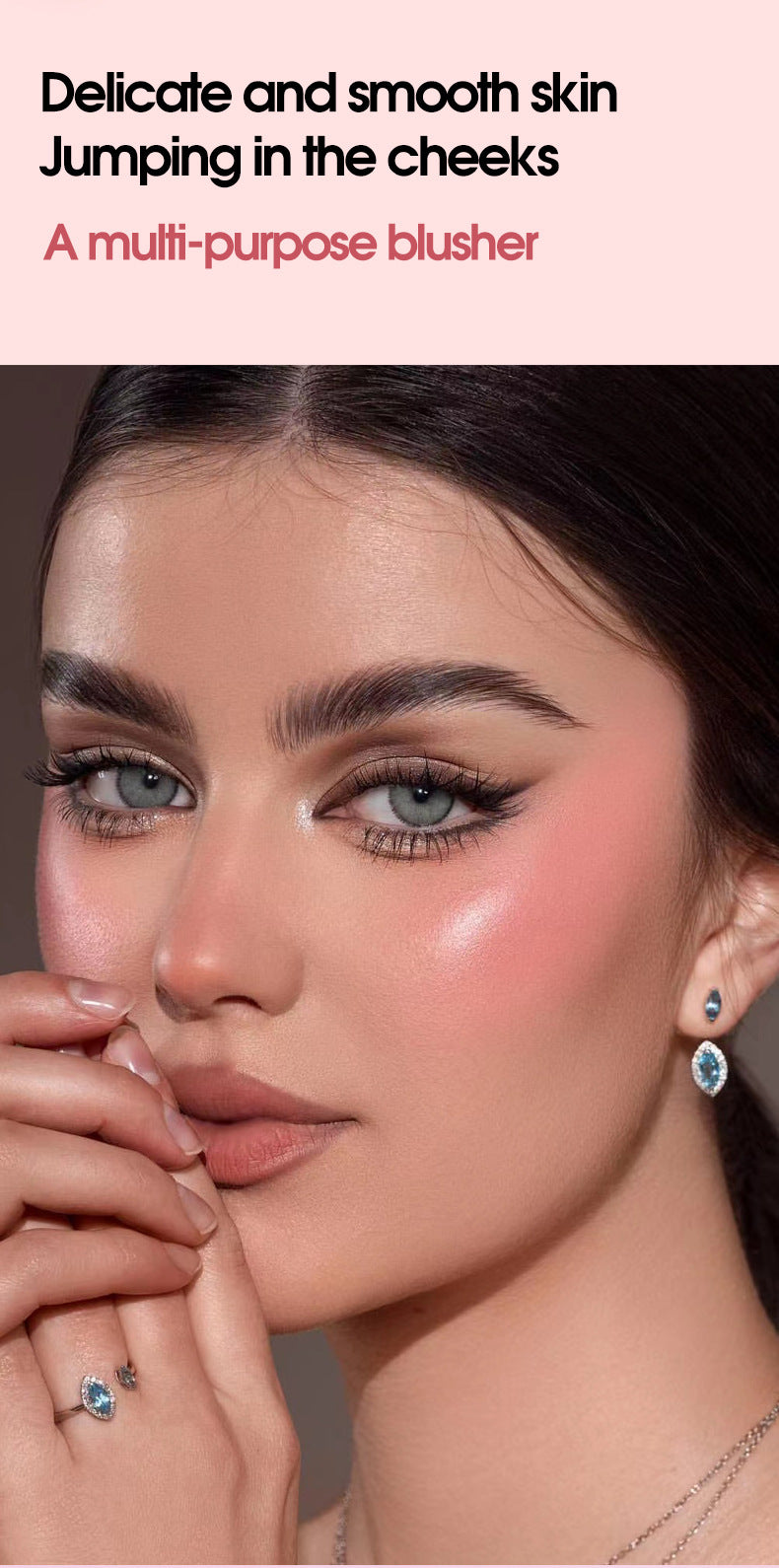 Matte Blush Cream15g Nude Six-Color Waterproof Gradient Blush Cream Version Daily Makeup