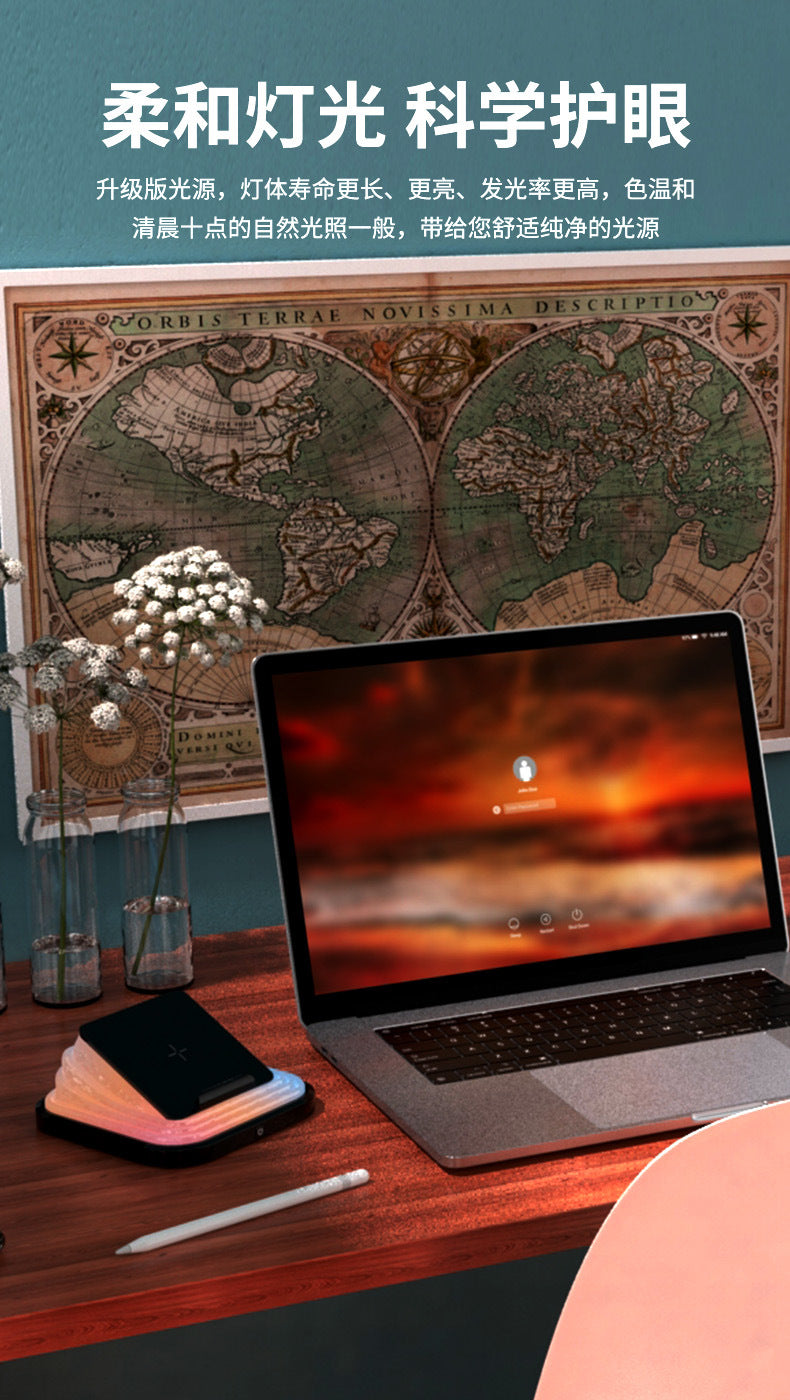 exclusive eye protection desk lamp reading night light15W Wireless Charging Folding Smart Outdoor Ambient Light Wholesale
